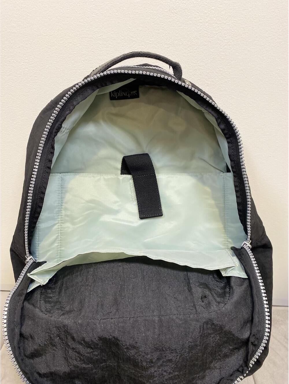 Kipling Black Nylon Backpack with Purple Monkey Keychain - Picture 5 of 8